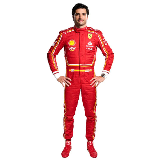 Carlos Sainz 2024 Ferrari F1 Inspired Race Suit | Speedy Racewear