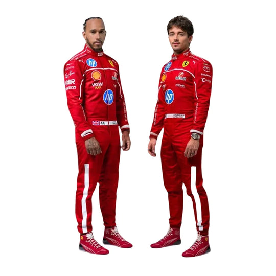 2025 F1 Racing Costume Worn by Charles Leclerc & Lewis Hamilton Ferrari | Speedy Racewear