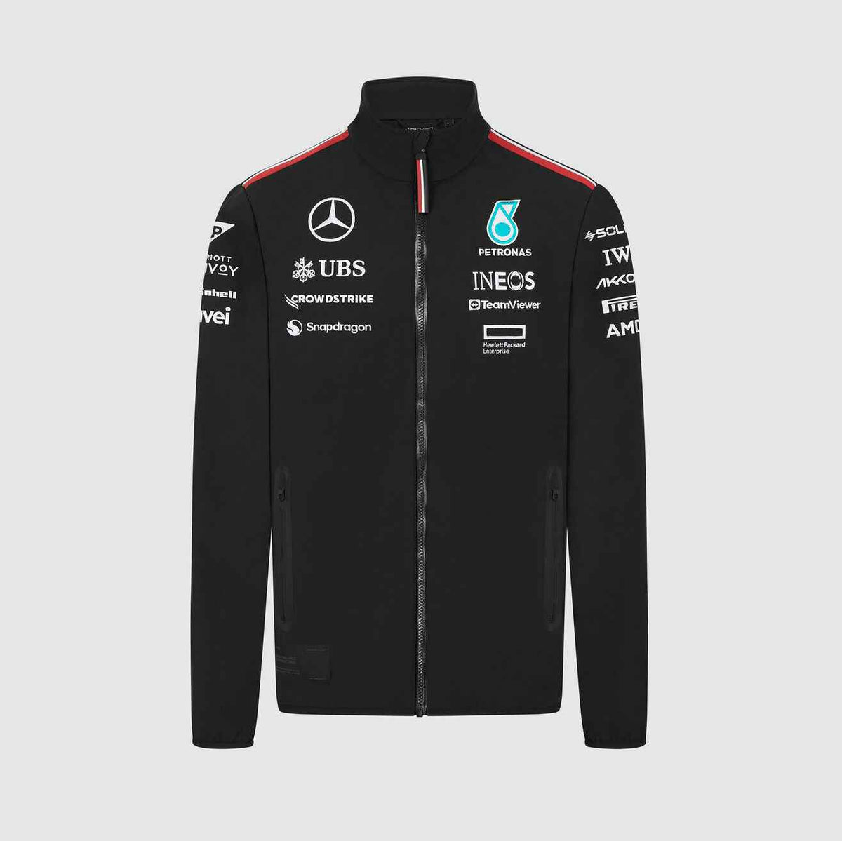 2024 Mercedes Team Jacket Black F1 Team Softshell Jacket