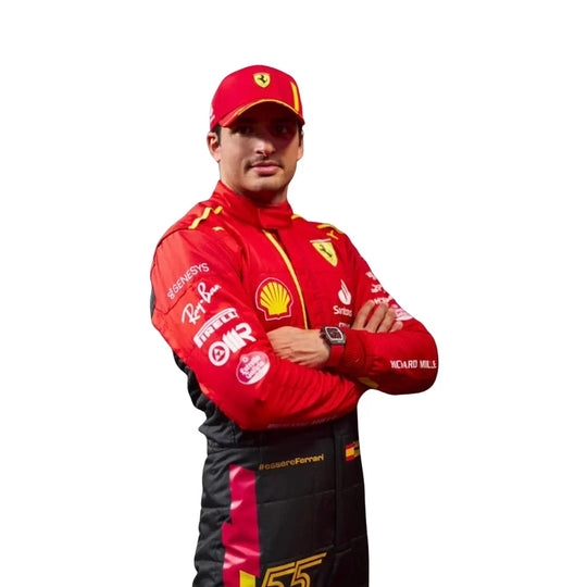 Carlos Sainz Jr. 2023 Spain Grand Prix Ferrari F1 Racing Suit | Speedy Racewear
