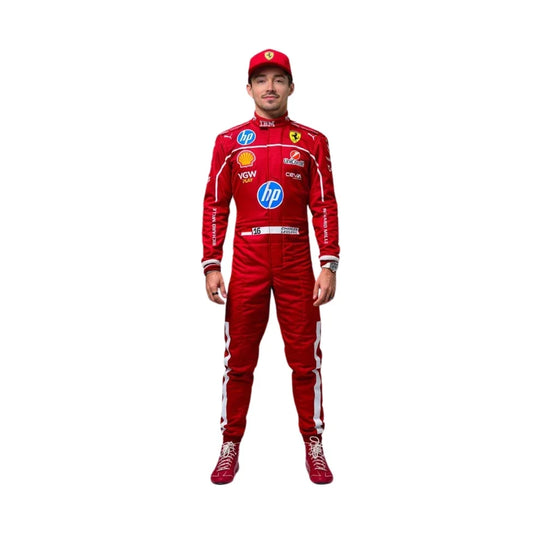 2025 F1 Racing Costume Worn by Charles Leclerc & Lewis Hamilton Ferrari | Speedy Racewear