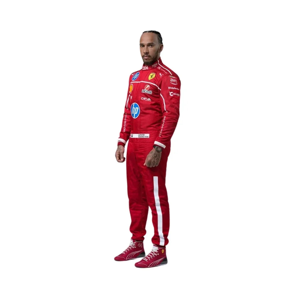 2025 F1 Racing Costume Worn by Charles Leclerc & Lewis Hamilton Ferrari | Speedy Racewear