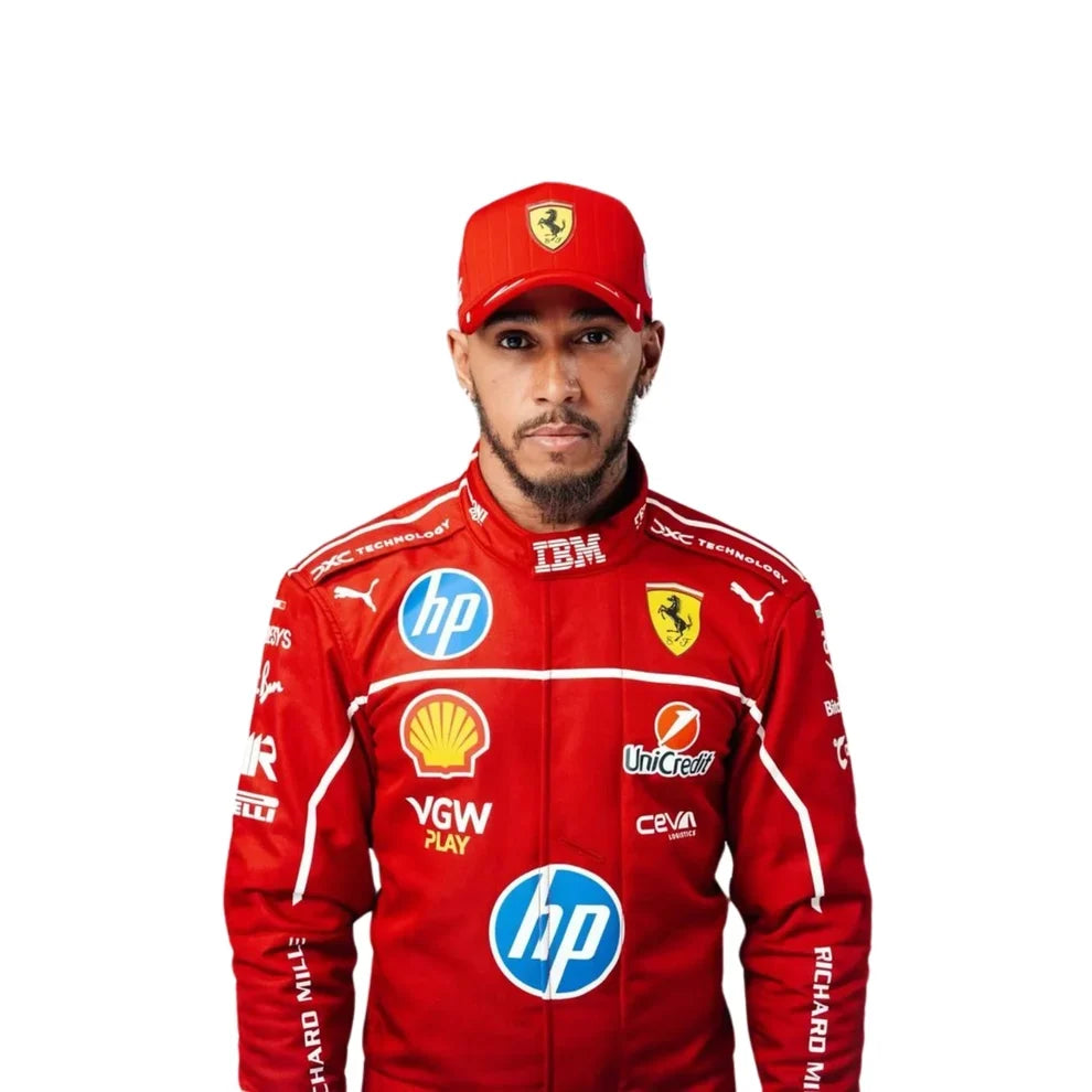 2025 F1 Racing Costume Worn by Charles Leclerc & Lewis Hamilton Ferrari | Speedy Racewear