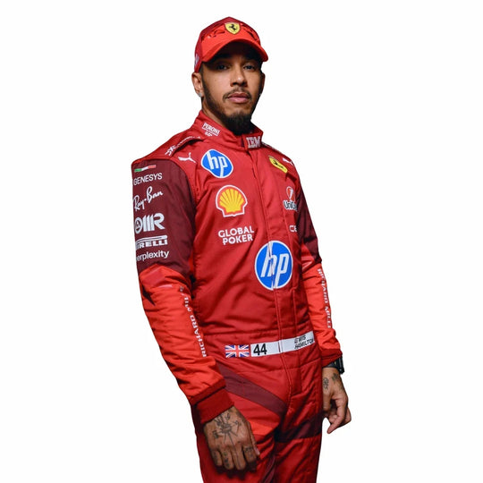 2025 F1 Racing Costume Worn by Charles Leclerc & Lewis Hamilton – Las Vegas GP | Speedy Racewear