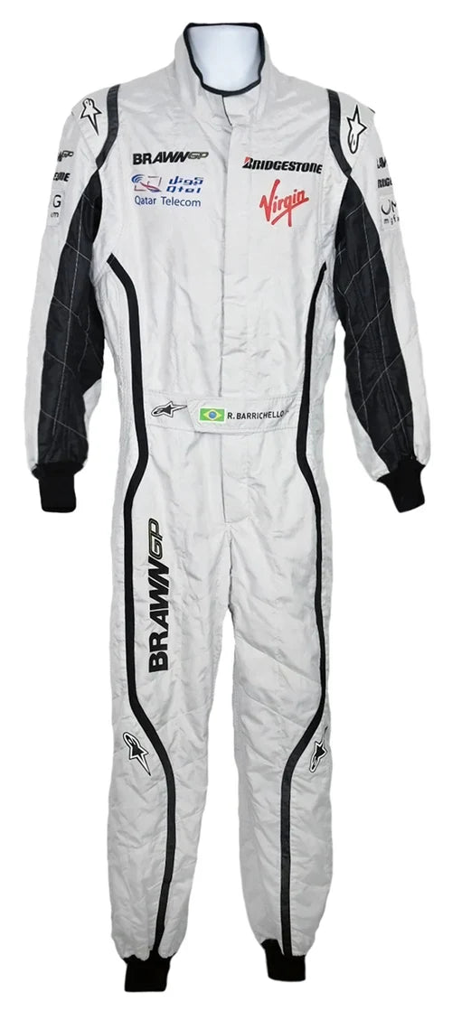 2009 Rubens Barrichello Race Used Brawn Abu Dhabi Grand Prix F1 Suit