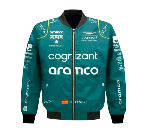 Aston Martin Aramco Cognizant F1 2023 Fernando Alonso Vintage Jacket