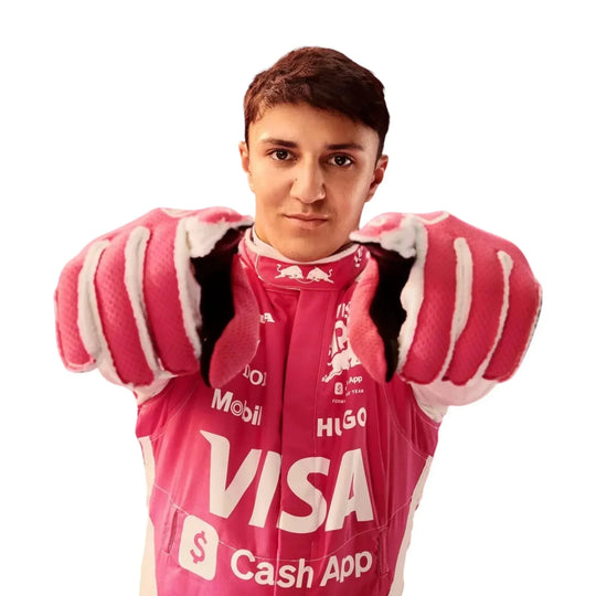 Isack Hadjar 2025 Racing Bulls F1 Inspired Race Suit (pink) | Speedy Racewear