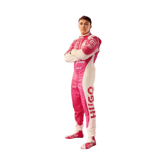Isack Hadjar 2025 Racing Bulls F1 Inspired Race Suit (pink) | Speedy Racewear