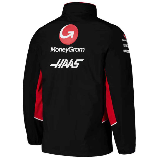 Men's Black Haas F1 Team 2024 Full-Zip Hoodie Raincoat