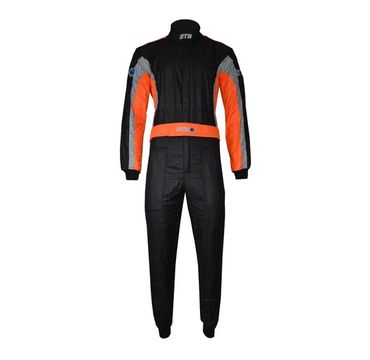 STR “Club” Race Suit – Triple Layer FIA Approved Black  Orange