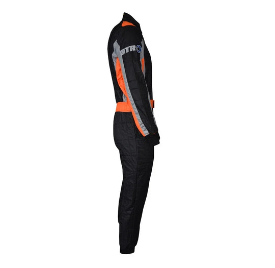 STR “Club” Race Suit – Triple Layer FIA Approved Black  Orange